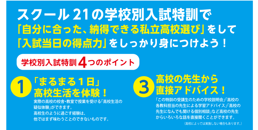 学校別入試特訓 4つのポイント