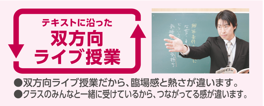 テキストに沿った双方向ライブ授業