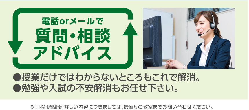 電話orメールで質問・相談アドバイス