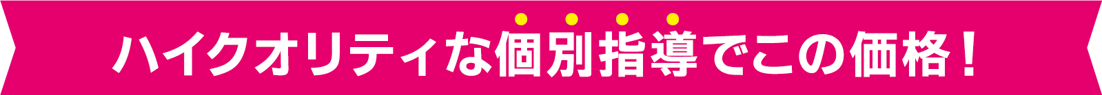 ハイクオリティな個別指導でこの価格バナー